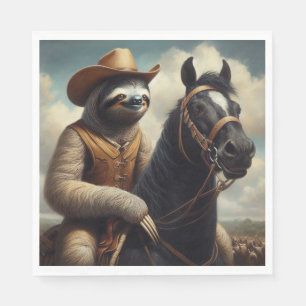 Sloth Cowboy Napkin