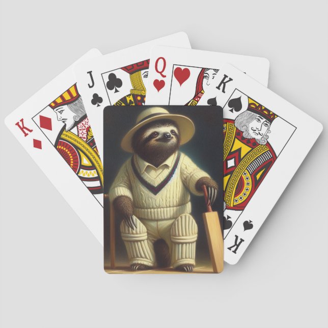 Sloth Cricket Player Playing Cards (Back)