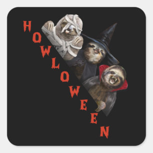 Sloth Custom Happy Halloween Shirt Sloth Graphic Square Sticker