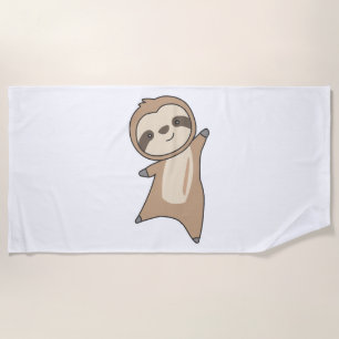 Sloth Cute Animals For Kids Funny Sloths Beach Towel