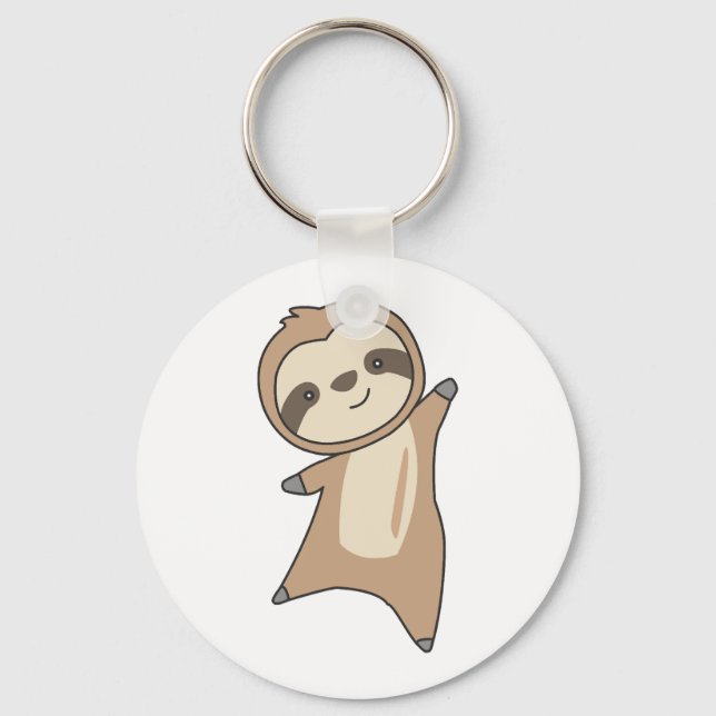 Sloth Cute Animals For Kids Funny Sloths Keychain (Front)