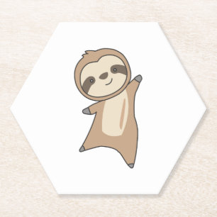 Sloth Cute Animals For Kids Funny Sloths Paper Coaster
