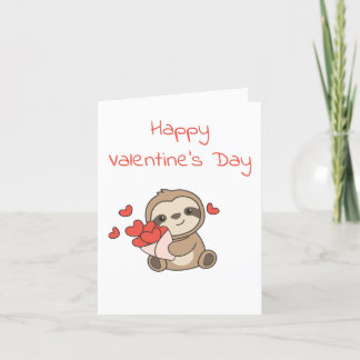 Sloth Cute Animals With Hearts Favorite Animal  Holiday Card