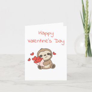 Sloth Cute Animals With Hearts Favourite Animal  Holiday Card