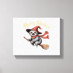 Sloth Cute Halloween Witch Funny Essential T-Shirt Canvas Print