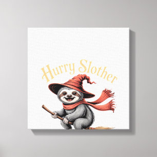 Sloth Cute Halloween Witch Funny Essential T-Shirt Canvas Print