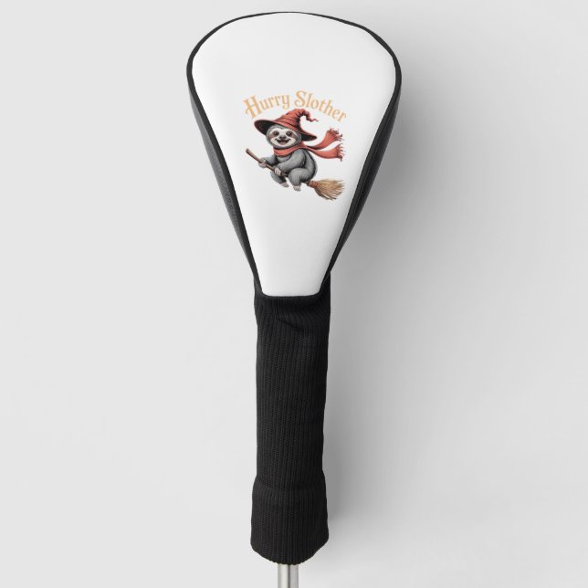 Sloth Cute Halloween Witch Funny Essential T-Shirt Golf Head Cover (Front)