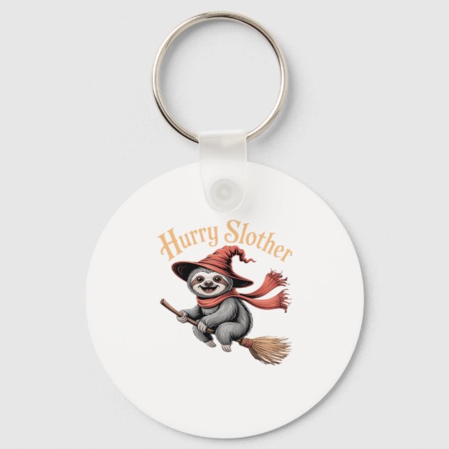 Sloth Cute Halloween Witch Funny Essential T-Shirt Keychain (Front)