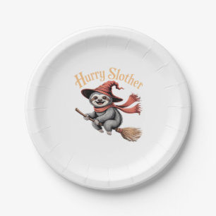 Sloth Cute Halloween Witch Funny Essential T-Shirt Paper Plate