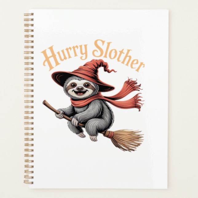 Sloth Cute Halloween Witch Funny Essential T-Shirt Planner (Front)