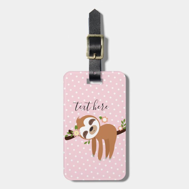 sloth, cute sloth, animal illustration luggage tag (Front Vertical)