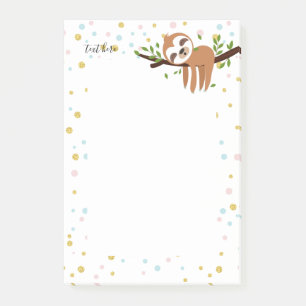 sloth, cute sloth, animal illustration post-it notes