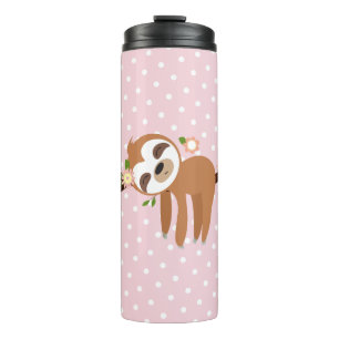 sloth, cute sloth, animal illustration thermal tumbler