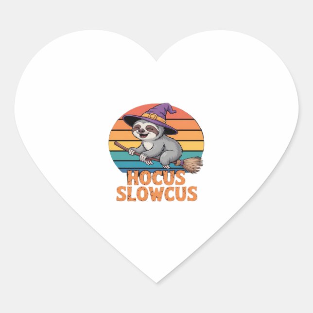 Sloth Cute Witch Funny Halloween Essential T-Shirt Heart Sticker (Front)