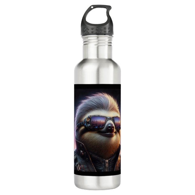 Sloth Cyberpunk 710 Ml Water Bottle (Front)
