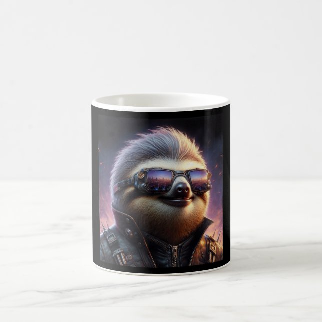 Sloth Cyberpunk Coffee Mug (Center)