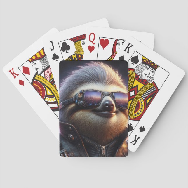 Sloth Cyberpunk Playing Cards (Back)