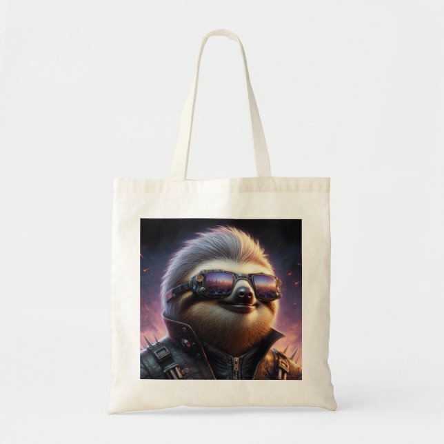 Sloth Cyberpunk Tote Bag (Front)
