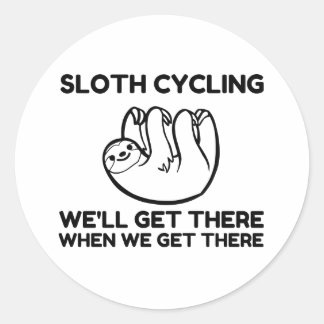 SLOTH CYCLING CLASSIC ROUND STICKER