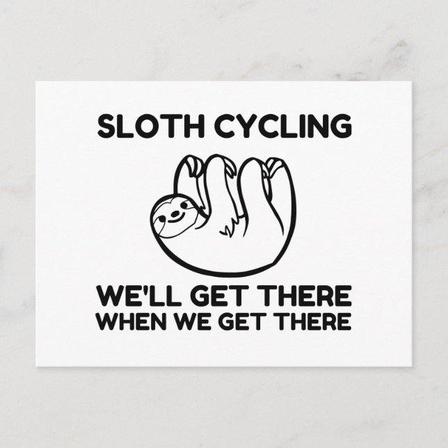 SLOTH CYCLING POSTCARD (Front)