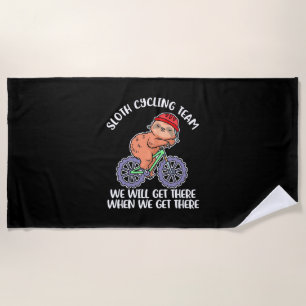 Sloth Cycling Team Beach Towel