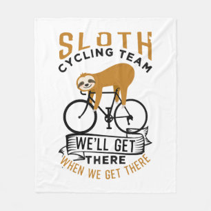 Sloth Cycling Team Fleece Blanket