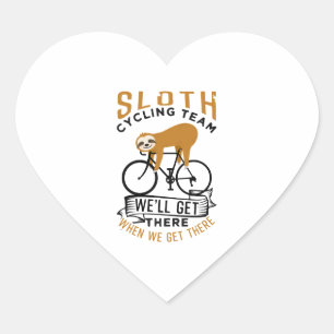 Sloth Cycling Team   Heart Sticker