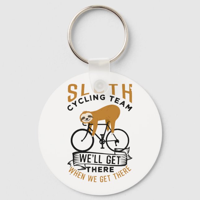 Sloth Cycling Team   Keychain (Front)