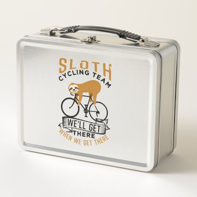 Sloth Cycling Team   Metal Lunch Box (Front)