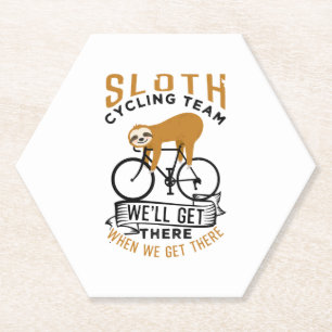 Sloth Cycling Team   Paper Coaster