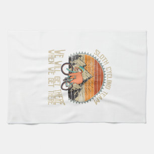 Sloth Cycling Team We Well Get There When We Get T Kitchen Towel
