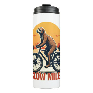Sloth Cycling Vintage Adventure Mountain Ride Thermal Tumbler