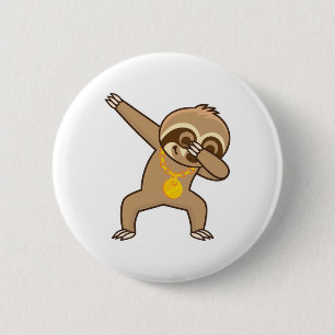 Sloth dab 2 inch round button