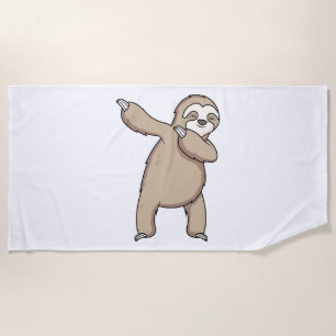 Sloth Dab Beach Towel