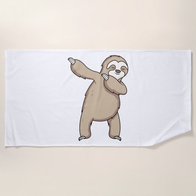 Sloth Dab  Beach Towel (Front)
