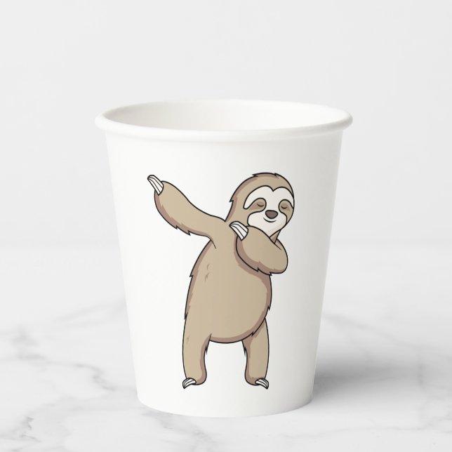 Sloth Dab  Paper Cups (Front)
