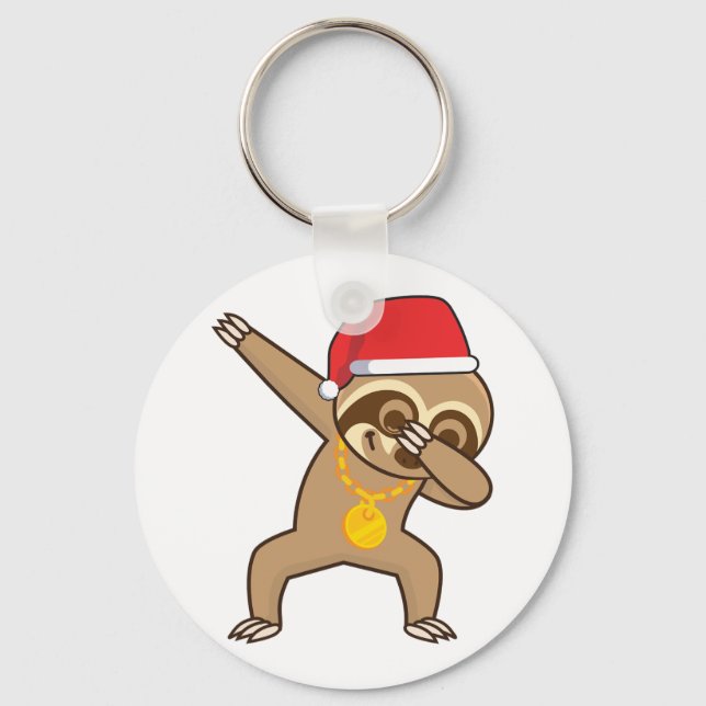 Sloth dab Sticker  Keychain (Front)