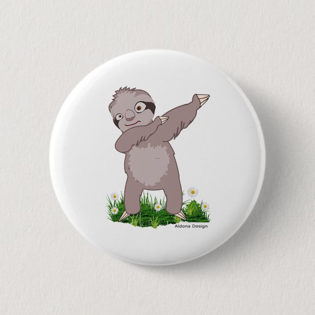 Sloth Dabs  2 Inch Round Button (Front)