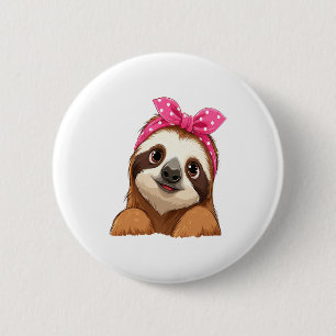 Sloth Design Sloth 2 Inch Round Button