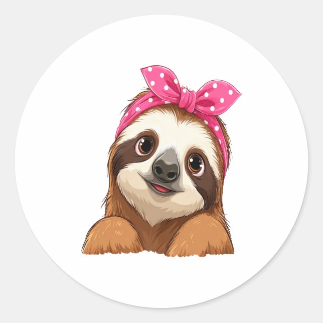 Sloth  Design Sloth Classic Round Sticker (Front)