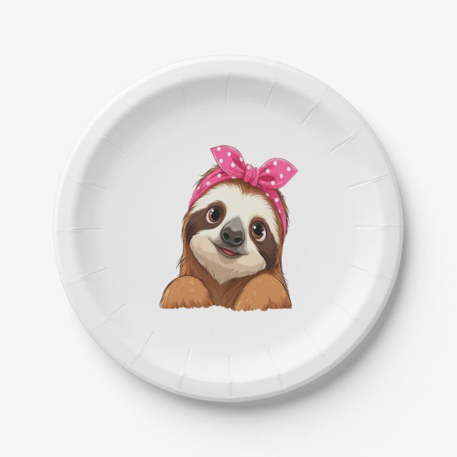 Sloth  Design Sloth Paper Plate (Front)