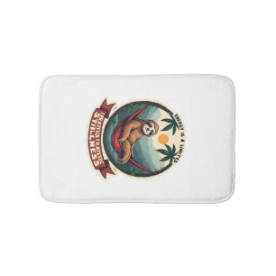 Sloth Dinosaur Vintage Retro Ride Graphic Bath Mat