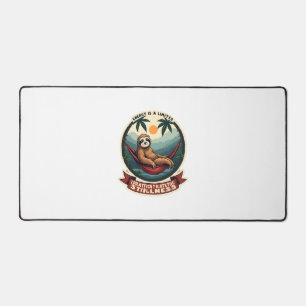Sloth Dinosaur Vintage Retro Ride Graphic Desk Mat