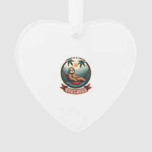 Sloth Dinosaur Vintage Retro Ride Graphic Ornament