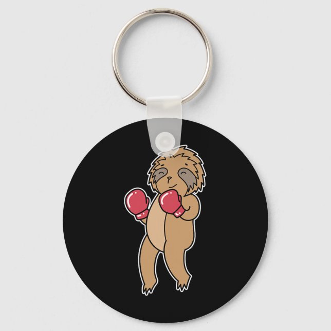 Sloth Does Boxing  Keychain (Front)