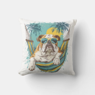Sloth Dog � Lazy Funny Pup Throw Pillow