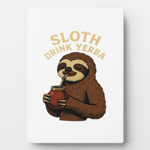 Sloth Drink Yerba � Funny Retro Vintage Sloth with Plaque