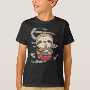 Sloth Eat Ramen Cute Kawaii Noodle Sloth T-Shirt