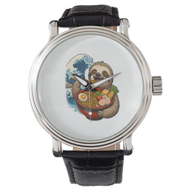 Sloth Eating Japanese Ramen Watch (Front)