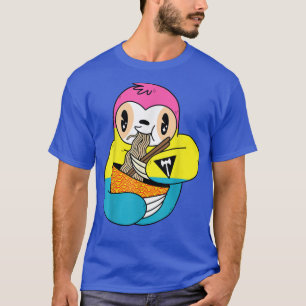 Sloth Eating Ramen LGBTQ Cute Panseual Pride Pan F T-Shirt
